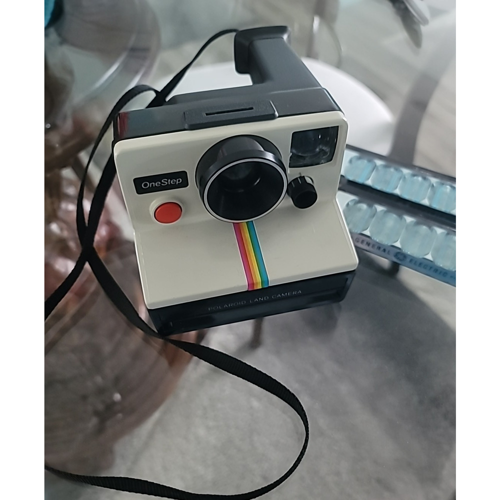 Polaroid One Step SX-70 White Land Camera Case w/Strap Rainbow Stripe Untested - Picture 6 of 15